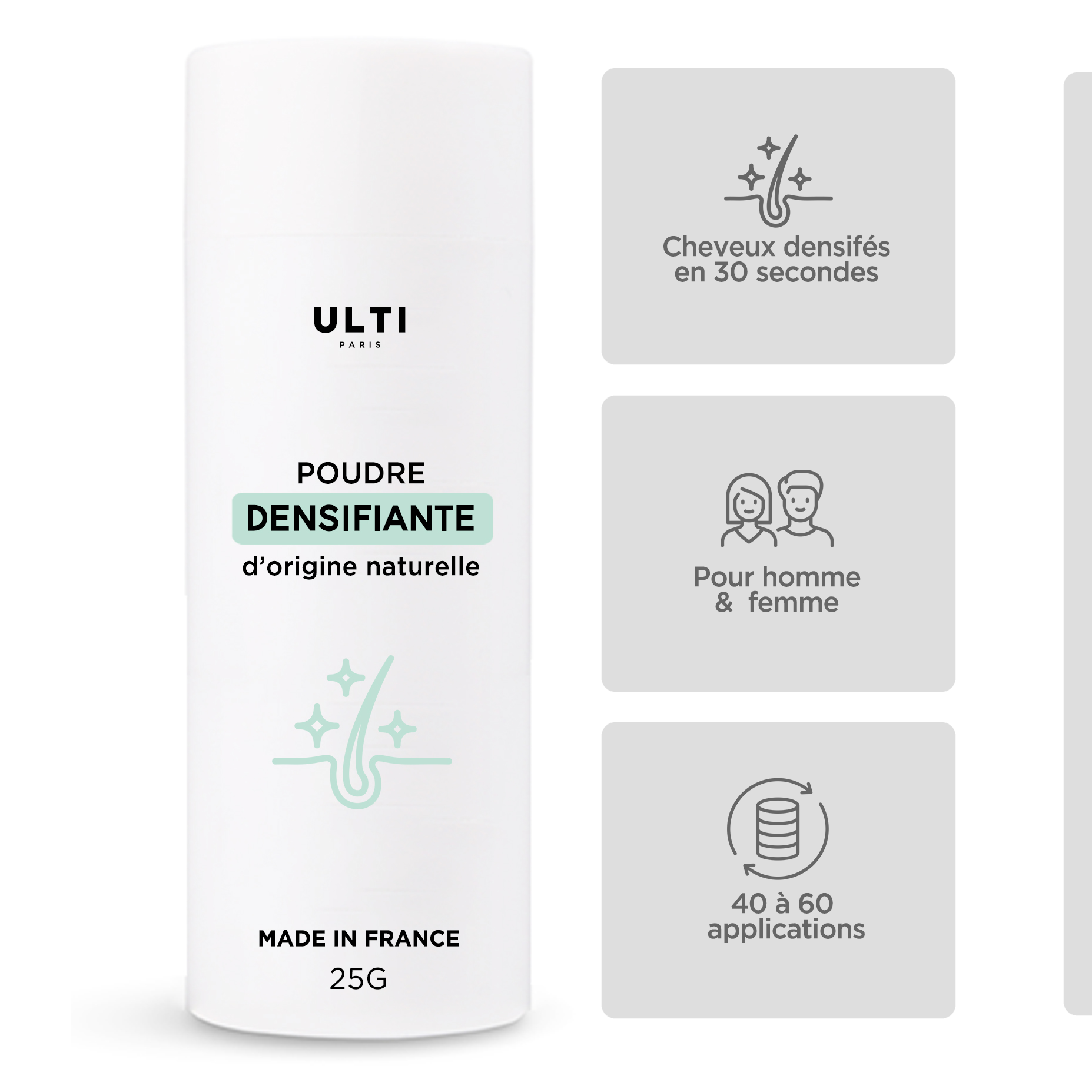 Poudre densifiante d'origine naturelle